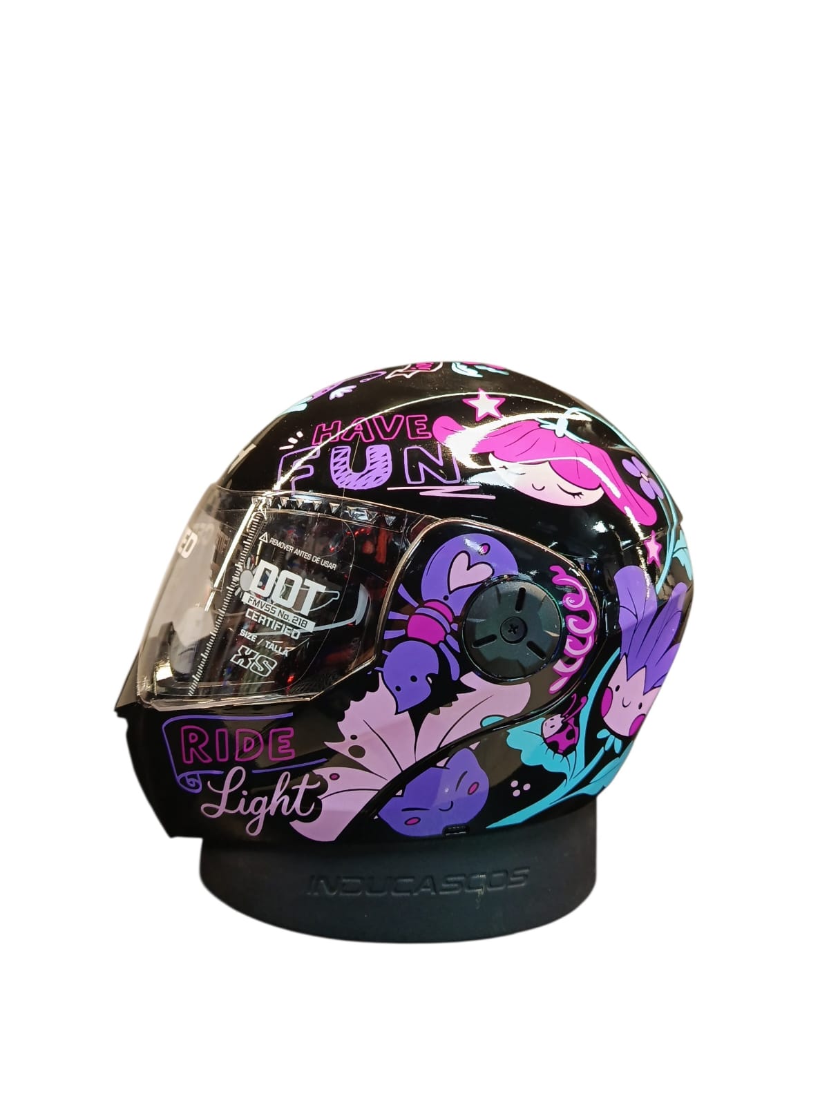CASCO NIÑO/A ABATIBLE ICH 3110S KIDS NATURALEZA ROSA MORADO NEGRO BRILLANTE