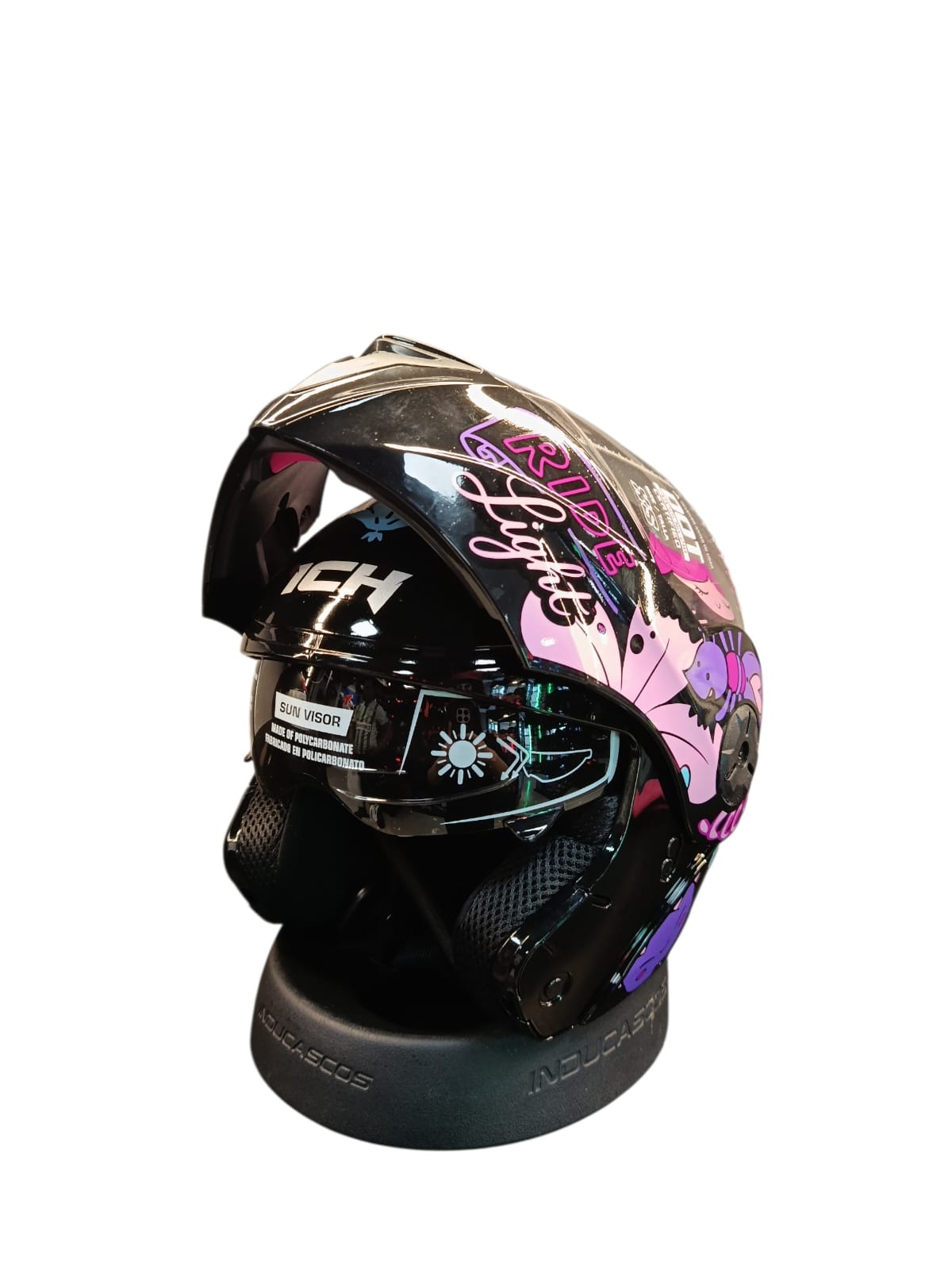 CASCO NIÑO/A ABATIBLE ICH 3110S KIDS NATURALEZA ROSA MORADO NEGRO BRILLANTE