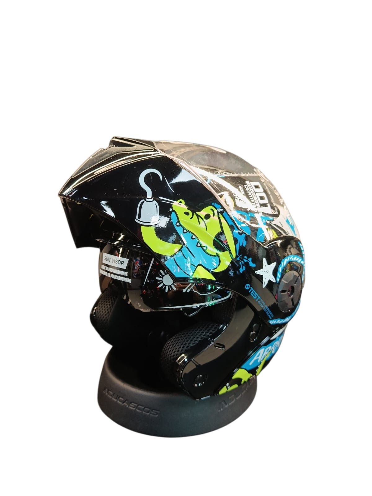 CASCO NIÑO/A ABATIBLE ICH 3110S KIDS PIRATAS AZUL NEGRO BRILLANTE