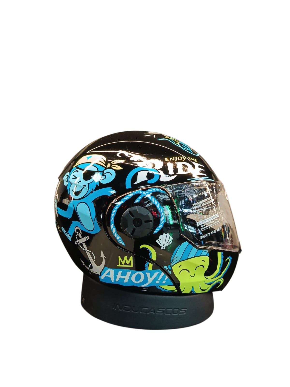 CASCO NIÑO/A ABATIBLE ICH 3110S KIDS PIRATAS AZUL NEGRO BRILLANTE