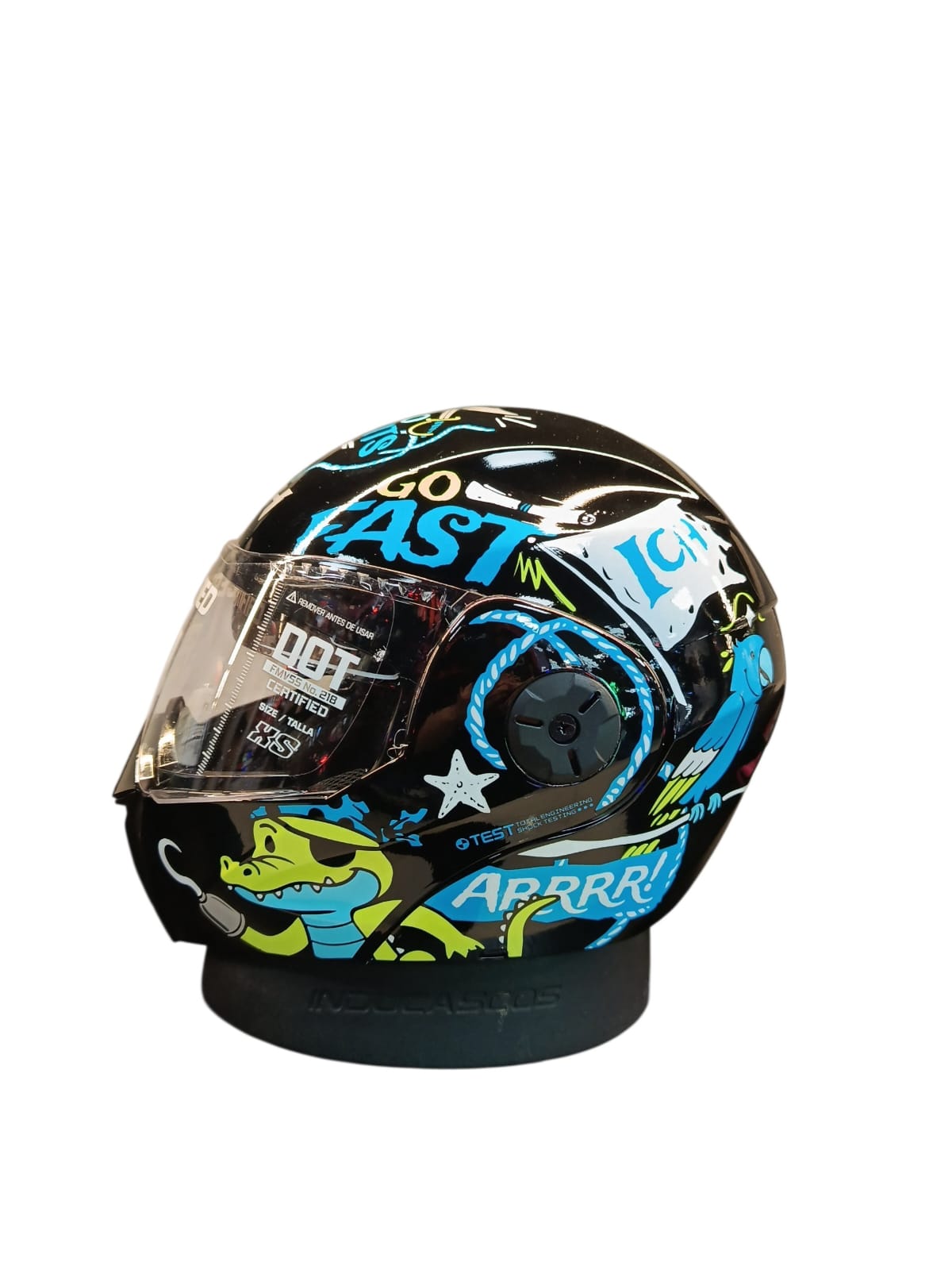 CASCO NIÑO/A ABATIBLE ICH 3110S KIDS PIRATAS AZUL NEGRO BRILLANTE