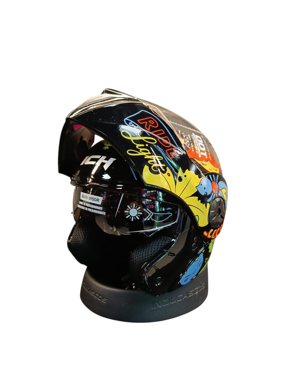 CASCO NIÑO/A ABATIBLE ICH 3110S KIDS NATURALEZA COLORES NEGRO BRILLANTE