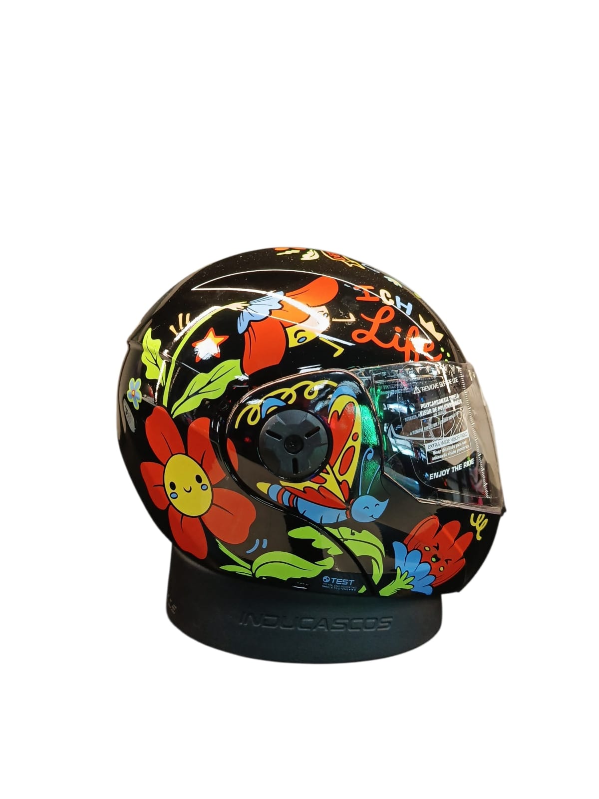 CASCO NIÑO/A ABATIBLE ICH 3110S KIDS NATURALEZA COLORES NEGRO BRILLANTE