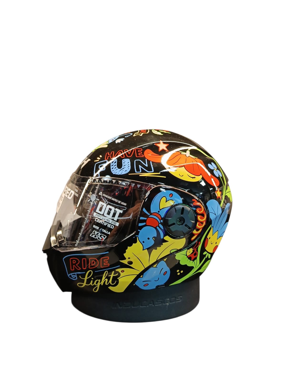 CASCO NIÑO/A ABATIBLE ICH 3110S KIDS NATURALEZA COLORES NEGRO BRILLANTE