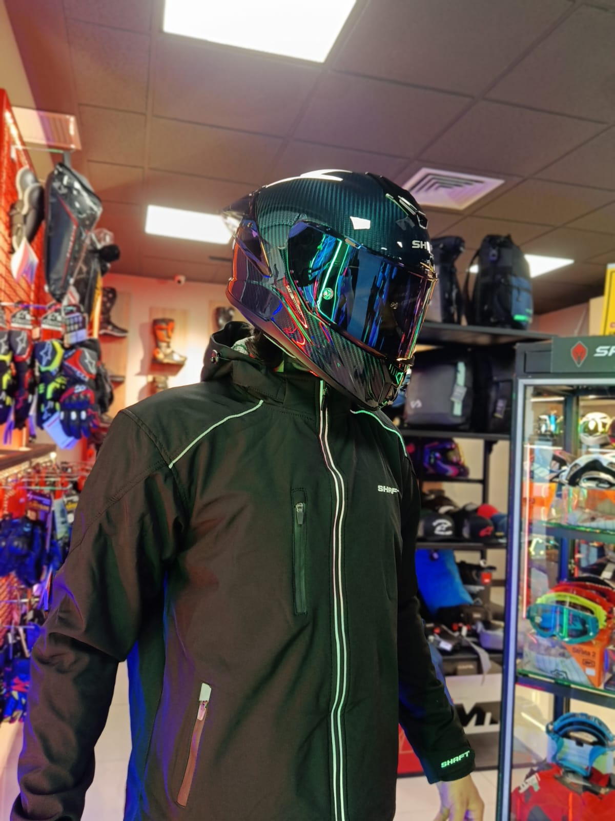 CASCO INTEGRAL SHAFT PRO 620C EVO SOLID AZUL BRILLO 3K FIBRA DE CARBONO