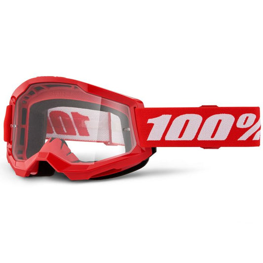 GOGGLES 100% STRATA 2 ROJO LENTE TRANSPARENTE